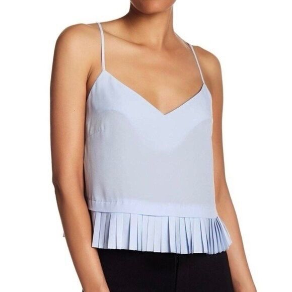 French Connection Polly Pleated Hem Cami Top in Lavender - Picture 1 of 10